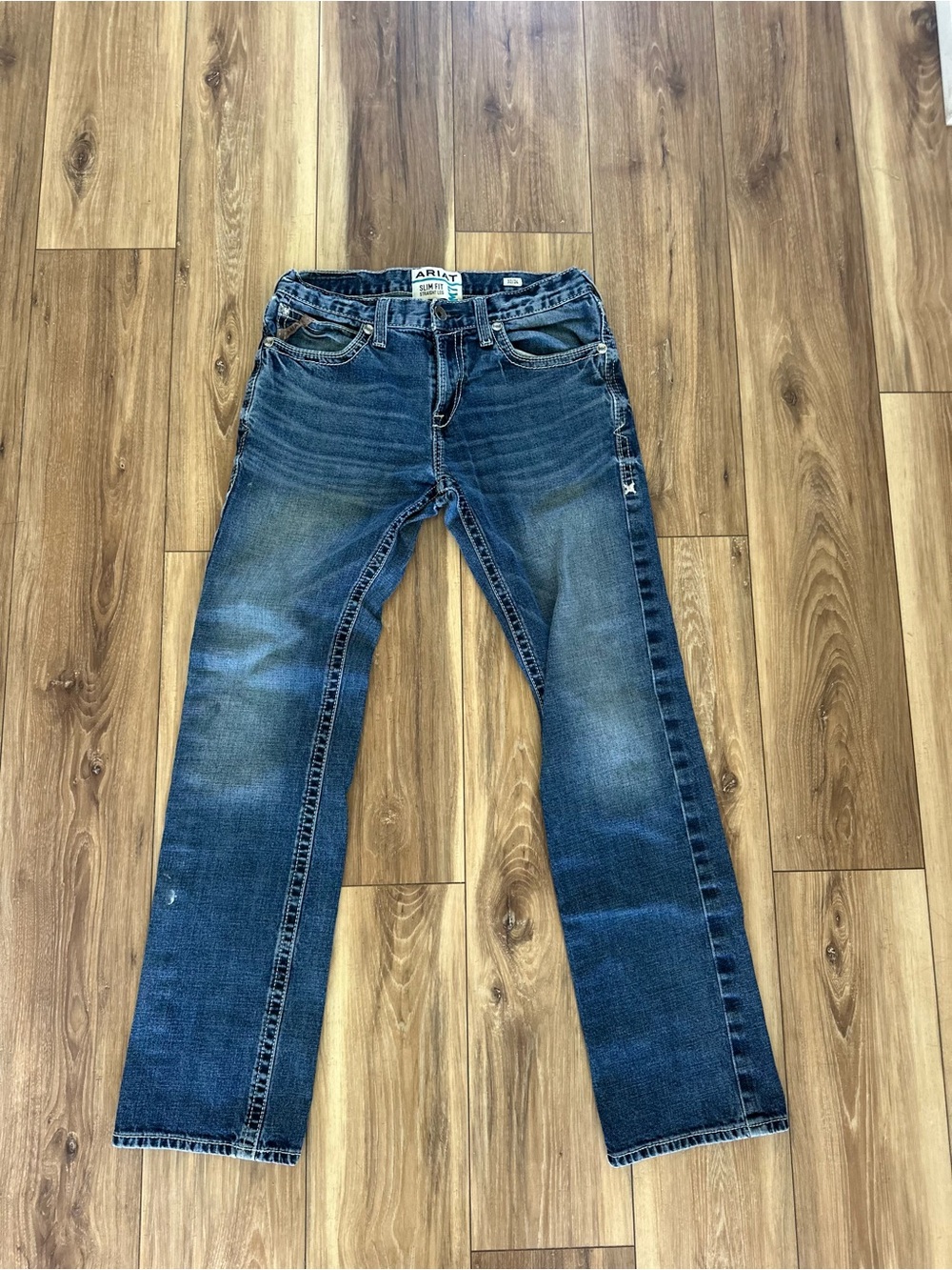 Ariat Slim Fit Straight Leg Men's Dark Blue Jeans size 32/34 read description - Picture 2 of 6